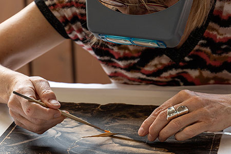 ® Marie Huguet. Isabelle LAMBERT, restauration.