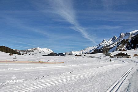 Station La Clusaz, piste de fond des Confins